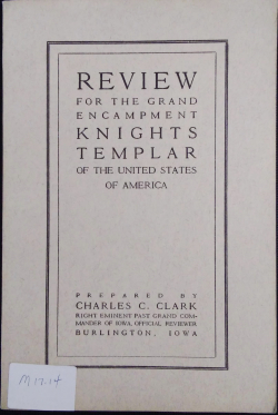 Reviews for the Grand Encampment Knights Templar of the United States of America 1937