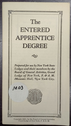 Entered Apprentice Degree