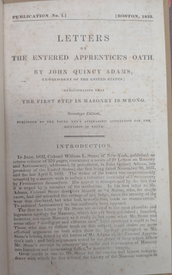 Letters on the Entered Apprentice's Oath