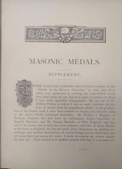 Medals of the Masonic Fraternity Supplement