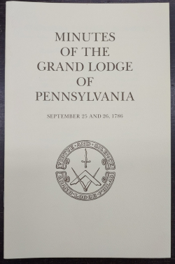 Minutes of the Grand Lodge of Pennsylvania, Sept 25 & 26,1786