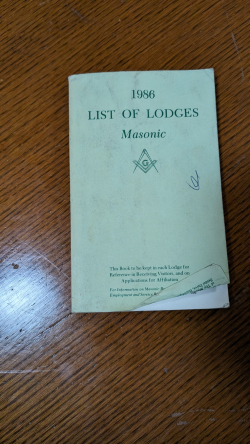 1986 List of Lodges Masonic