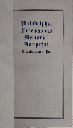Philadelphia Freemasons Memorial Hosptial, Opening Ceremonies, 1922
