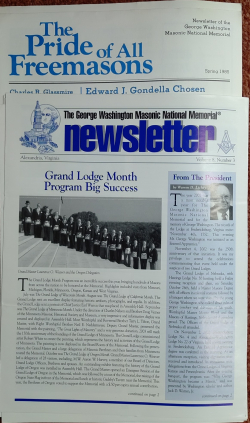 Pride of All Freemasons, George Washington Masonic National Memorial newsletter