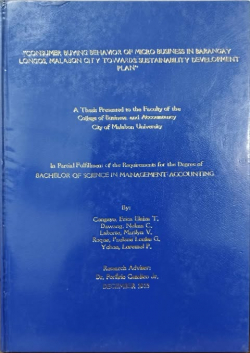 Consumer Buying Behavior of Micro Business in Barangay Longos, Malabon City Towards Sustainability Development Plan
