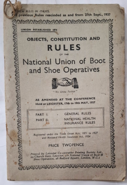 Rules of the National Union of Boot and Shoe Operatives