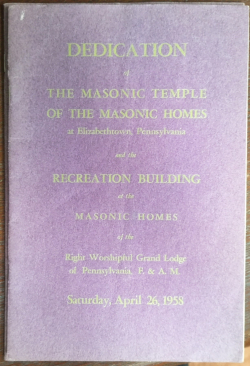 Dedication of the Masonic Temple and Recreation Building, Masonic Homes, 1958